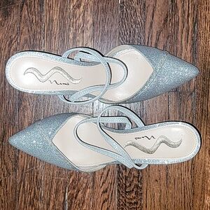 Nina Beckie Glitter Rhinestone Heels NEW